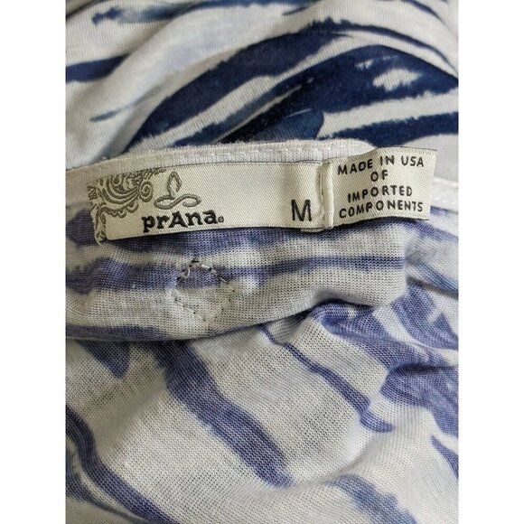 prAna Aleah Top Womens Medium V Neck Lightweight Blue White USA Tissue Jersey - Picture 5 of 6
